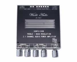 TWS Bluetooth-Compatiable Amplifier Module, 50Wx2+100W 2.1 Channel Audio Power Amplifier, DC 12V-24V Stereo Treble Bass Subwoofer Amp